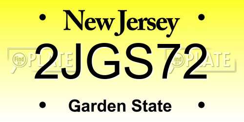 2JGS72 New Jersey License Plate