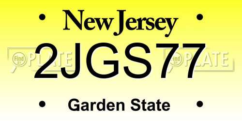 2JGS77 New Jersey License Plate