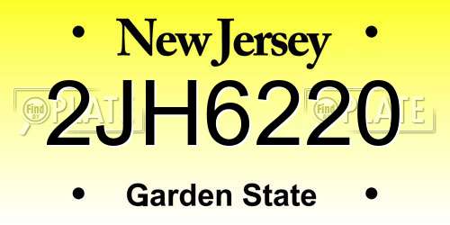 2JH6220 New Jersey License Plate