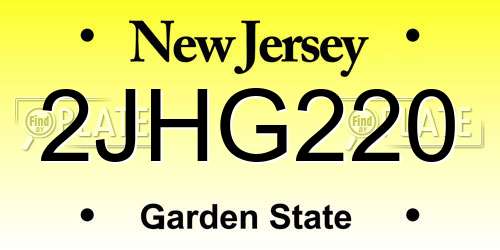2JHG220 New Jersey License Plate