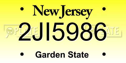 2JI5986 New Jersey License Plate