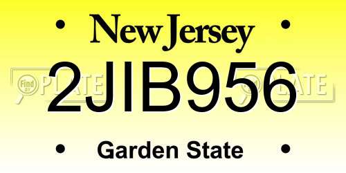 2JIB956 New Jersey License Plate