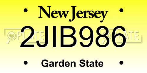 2JIB986 New Jersey License Plate