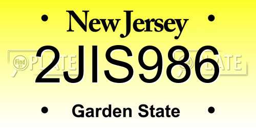 2JIS986 New Jersey License Plate