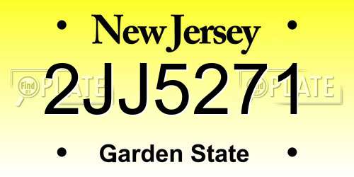 2JJ5271 New Jersey License Plate