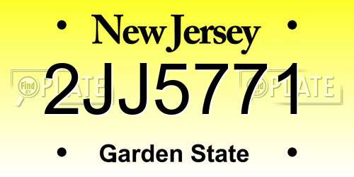 2JJ5771 New Jersey License Plate
