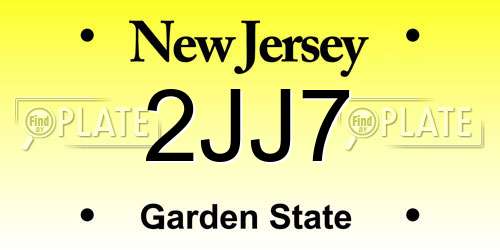 2JJ7 New Jersey License Plate