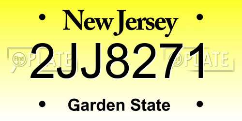 2JJ8271 New Jersey License Plate