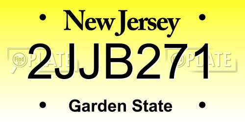 2JJB271 New Jersey License Plate