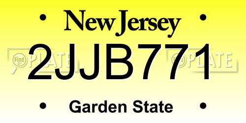 2JJB771 New Jersey License Plate