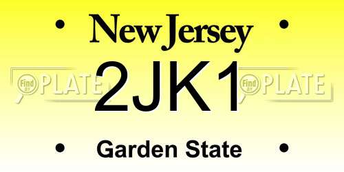 2JK1 New Jersey License Plate