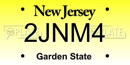 2JNM4 New Jersey License Plate