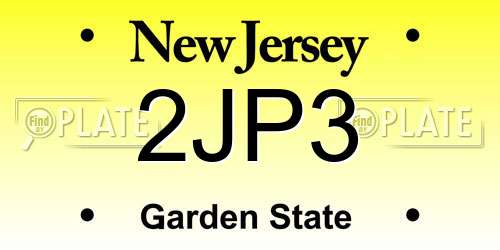2JP3 New Jersey License Plate