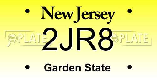 2JR8 New Jersey License Plate