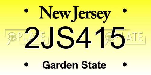 2JS415 New Jersey License Plate