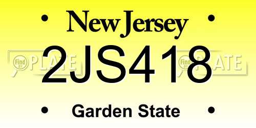 2JS418 New Jersey License Plate