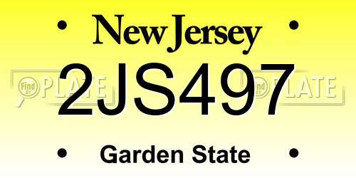 2JS497 New Jersey License Plate