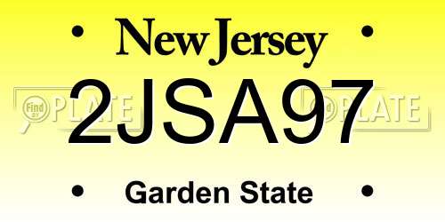 2JSA97 New Jersey License Plate