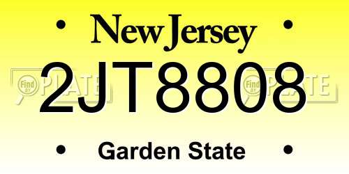 2JT8808 New Jersey License Plate