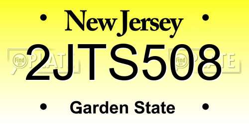 2JTS508 New Jersey License Plate