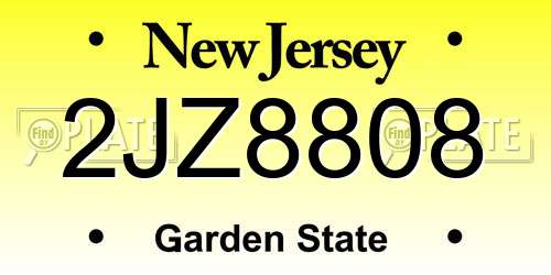 2JZ8808 New Jersey License Plate