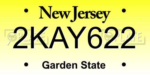 2KAY622 New Jersey License Plate