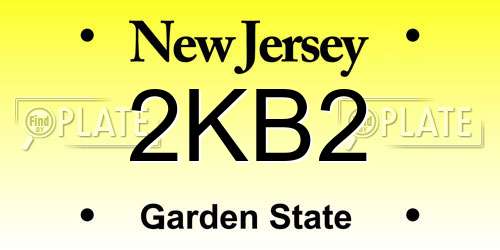 2KB2 New Jersey License Plate