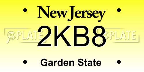 2KB8 New Jersey License Plate