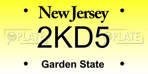 2KD5 New Jersey License Plate