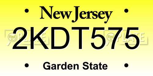 2KDT575 New Jersey License Plate