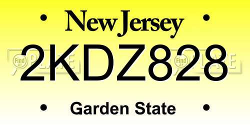 2KDZ828 New Jersey License Plate