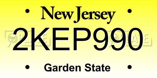 2KEP990 New Jersey License Plate