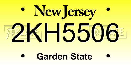 2KH5506 New Jersey License Plate