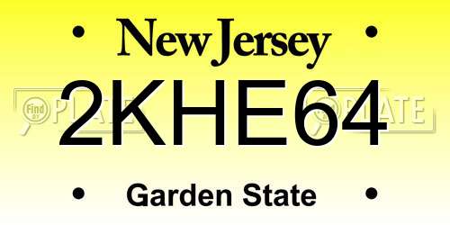 2KHE64 New Jersey License Plate