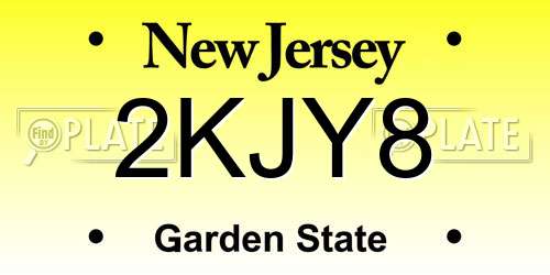 2KJY8 New Jersey License Plate