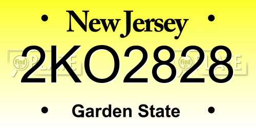 2KO2828 New Jersey License Plate