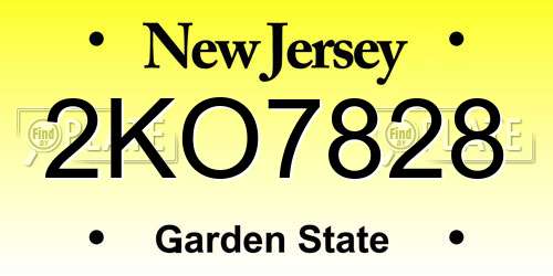2KO7828 New Jersey License Plate