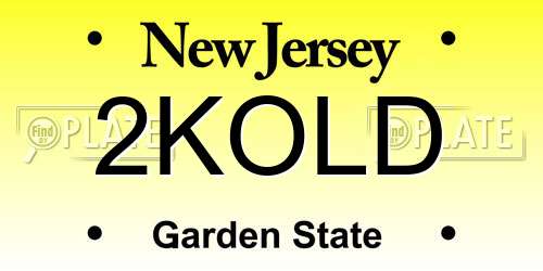 2KOLD New Jersey License Plate