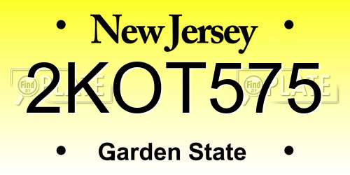 2KOT575 New Jersey License Plate