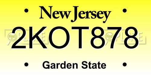 2KOT878 New Jersey License Plate