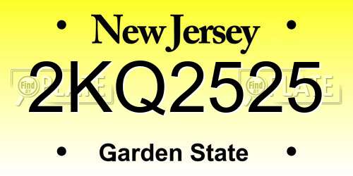 2KQ2525 New Jersey License Plate