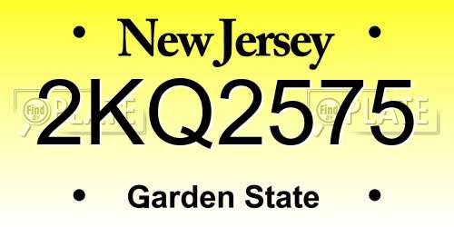 2KQ2575 New Jersey License Plate