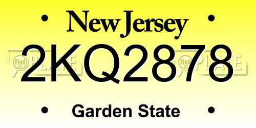 2KQ2878 New Jersey License Plate