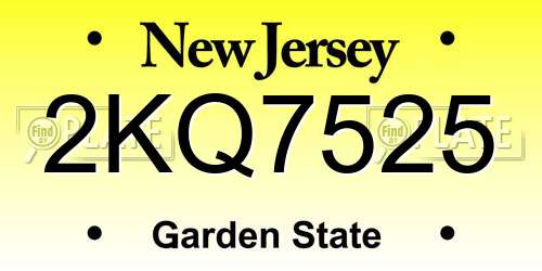 2KQ7525 New Jersey License Plate