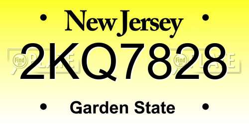 2KQ7828 New Jersey License Plate