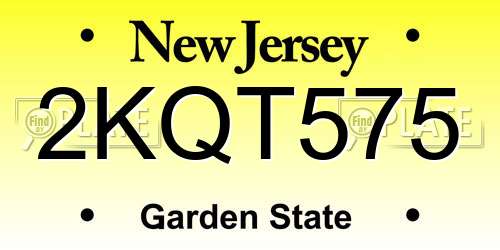 2KQT575 New Jersey License Plate