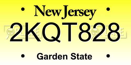 2KQT828 New Jersey License Plate