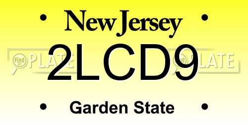 2LCD9 New Jersey License Plate