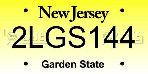 2LGS144 New Jersey License Plate