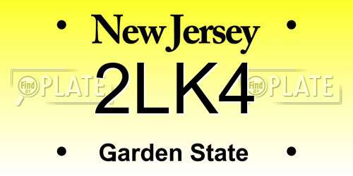 2LK4 New Jersey License Plate